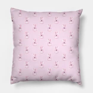 Fluffy Pink Bunny Pattern Pillow