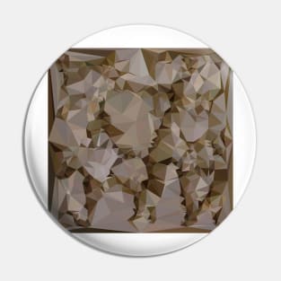 French Bistre Brown Abstract Low Polygon Background Pin