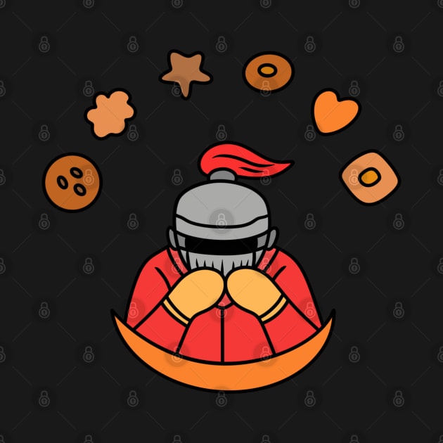 Cute knight with biscuits by Andrew Hau