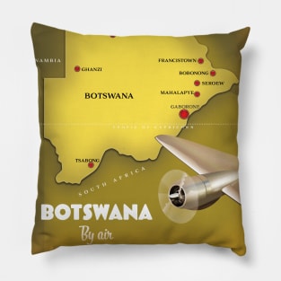 Botswana map travel poster. Pillow