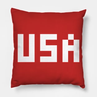 Pixel USA White Letters Pillow