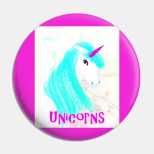 Unicorn Fantasy Mythical Creatures Cute Girly Graphic Pin