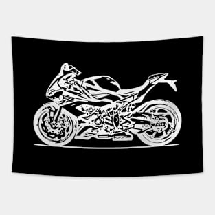 S1000RR Bike White Sketch Art Tapestry