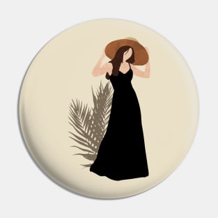 Woman in a black dress Pin