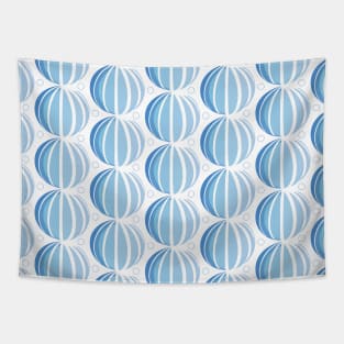 Geometric blue abstract pattern with circles on the   white background Tapestry