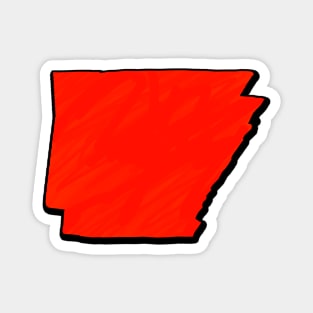 Bright Red Arkansas Outline Magnet