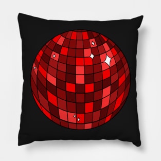 Red Disco Ball Pillow