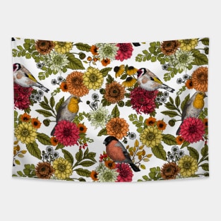 Garden birds and flowers Tapestry