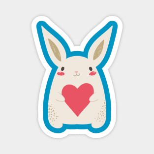 Rabbit with heart Magnet