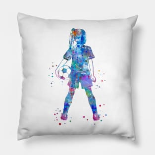 Girl Soccer Player Pillow