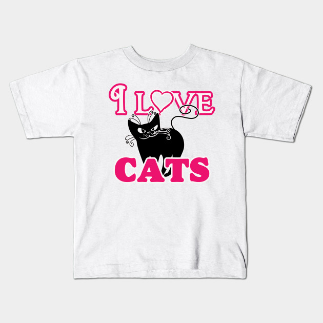 I Love Cats Cat Kids T Shirt Teepublic