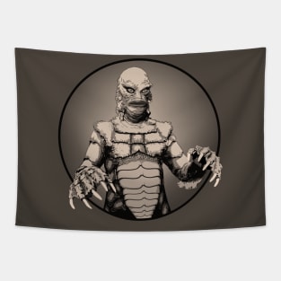 Creature from the Black Lagoon Portrait (Sepia) Tapestry