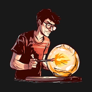 Glassblower Forming Glass Glob - Glass Blowing Glassblower T-Shirt