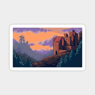 Fantasy Castle At Sunset. Magnet