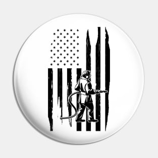 Firefighter in American Flag Pin