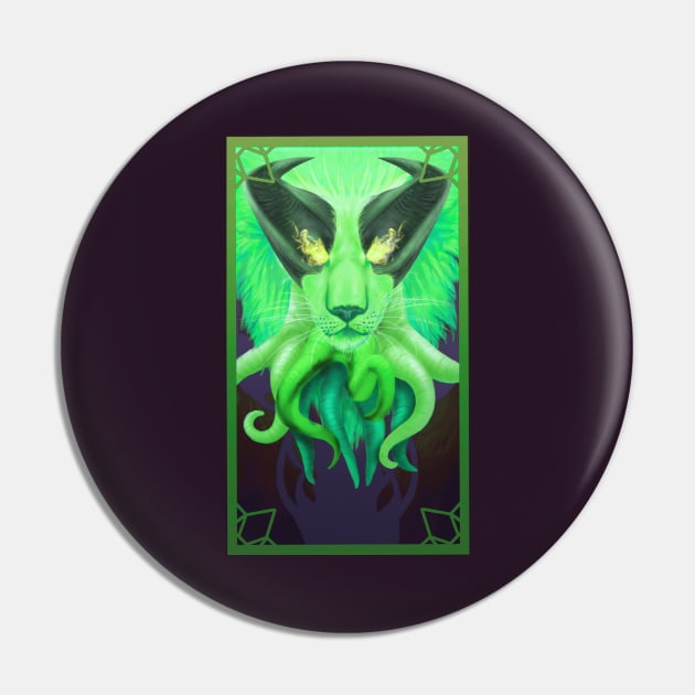 Lovecraft Lion [Blu/Grn Version] Pin by potatonomad