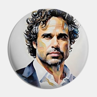 watercolor painting with Mark Ruffalo Pin