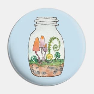 Watercolor Mason Jar Terrarium Pin