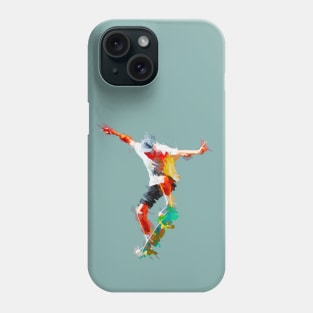 Bright and Colorful Shattered Skateboarder Phone Case