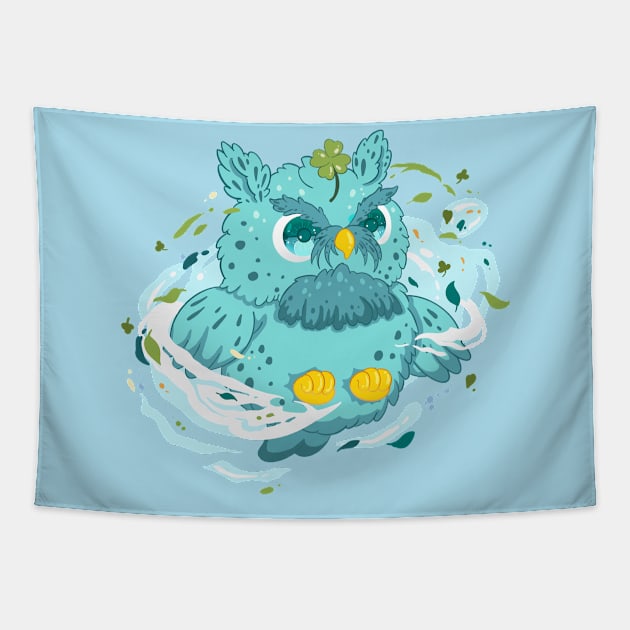 The little blue owl with pattern- for Men or Women Kids Boys Girls love owl Tapestry by littlepiya