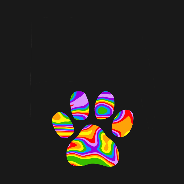 RAINBOW Puppy Paw Print by SartorisArt1