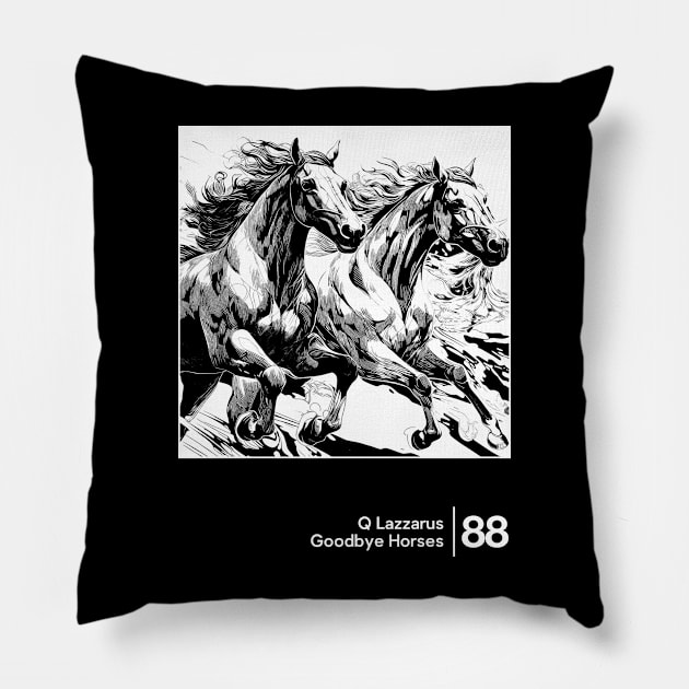 Goodbye Horses / Minimal Style Graphic Artwork Pillow by saudade