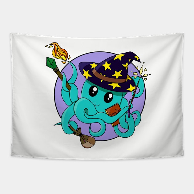 Octopus Wizard - Dungeons and Dragons Tapestry by GenAumonier