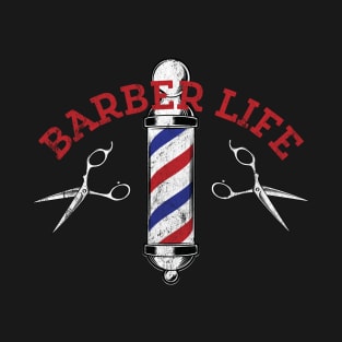 Barber Life Salon Hair Dresser Distressed Scissors Vintage T-Shirt