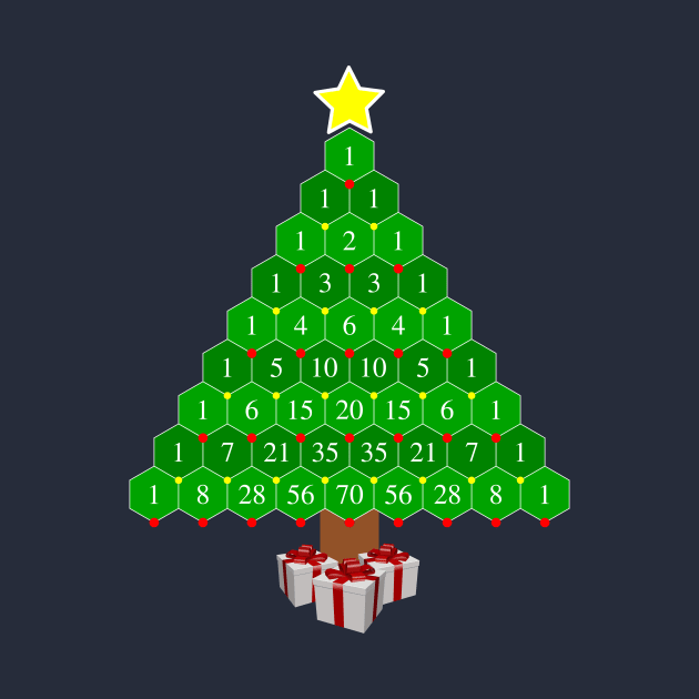 Pascal's Triangle Math Christmas Tree by Rewstudio