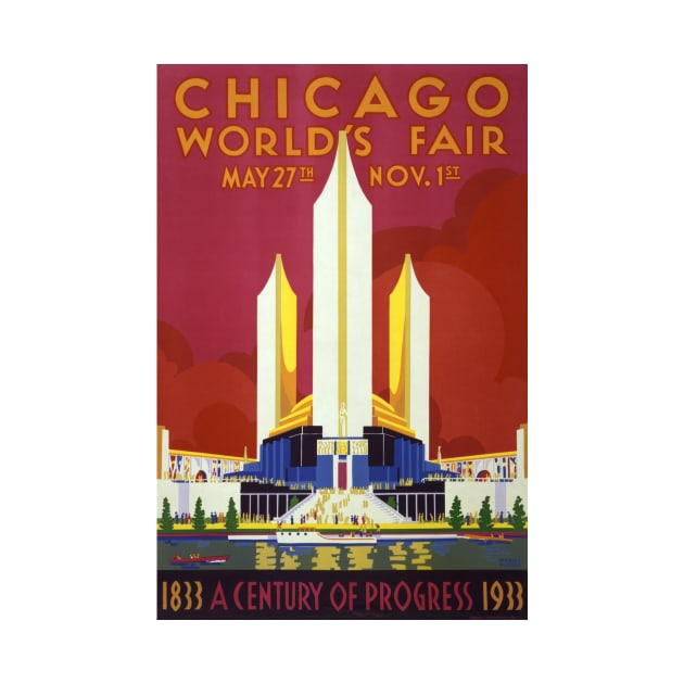 Vintage Travel Poster USA Chicago World's Fair 1933 by vintagetreasure