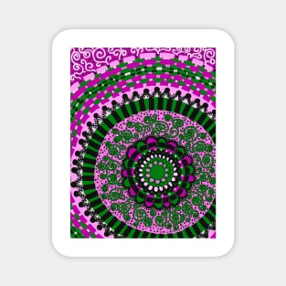 Pink and Green Mandala Magnet