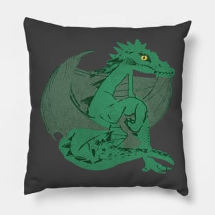 Hand drawn wood dragon - The determinate Pillow