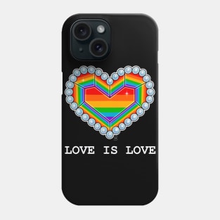 Love is Love gay pride rainbow heart Phone Case