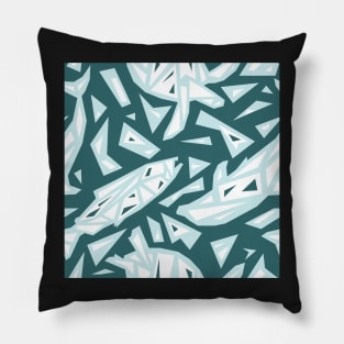 Water Spirit Animals - Salmon, Dolphin, Sea Turtle Pattern Pillow