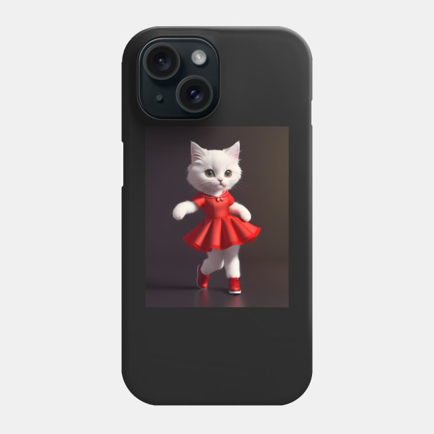 Dancing cat - Modern digital art Phone Case by Ai-michiart