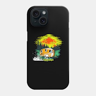 Happy Camper Rough Grunge Camping Trip Phone Case