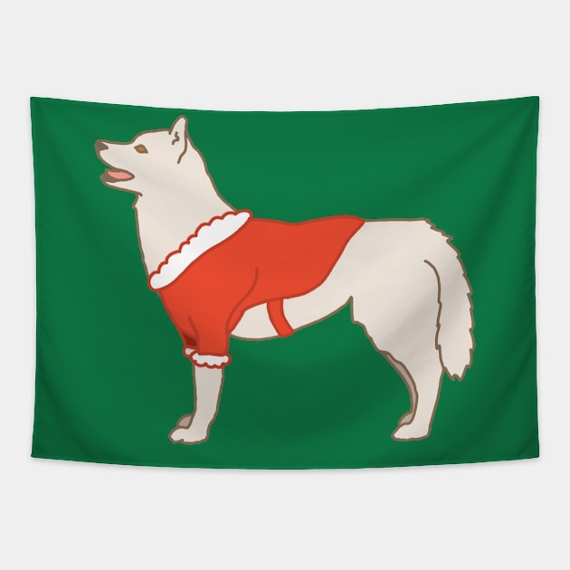 Santa Husky Tapestry by Art by Lex