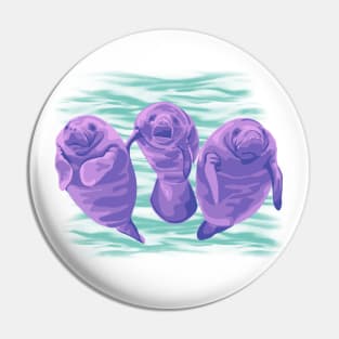 Purple Manatees Pin