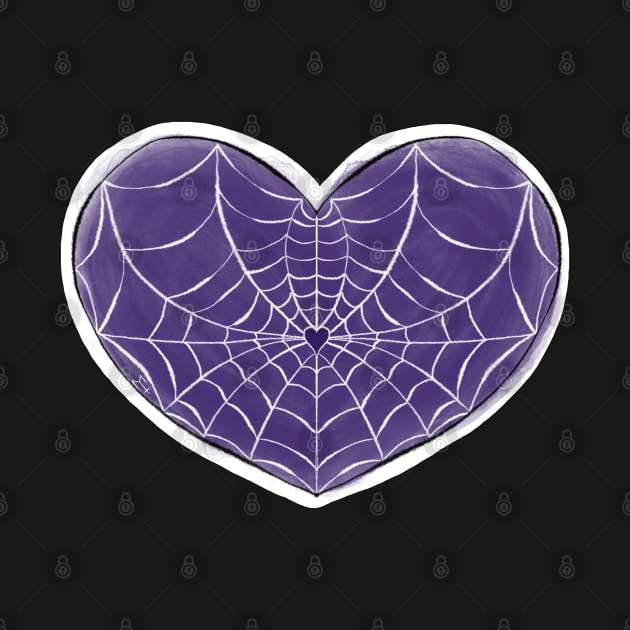 Purple Spider Web Heart by Metal Tea