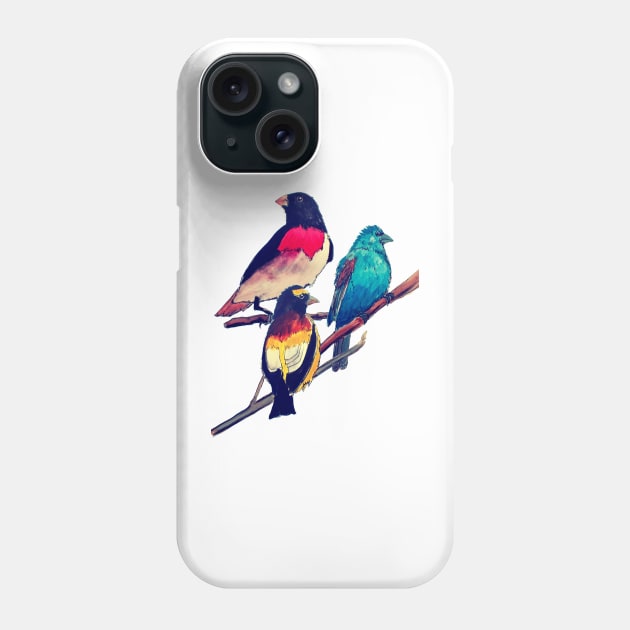 Vintage Grosbeaks Phone Case by julyperson