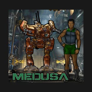 Medusa and his LCT-1V Locust scout mech T-Shirt