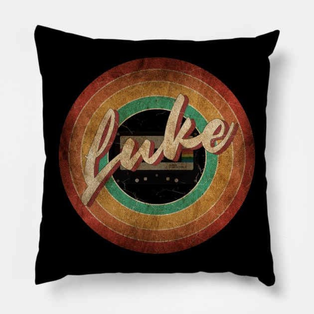 Luke Vintage Circle Art Pillow by antongg