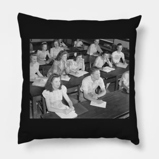 High School Class, 1943. Vintage Photo Pillow