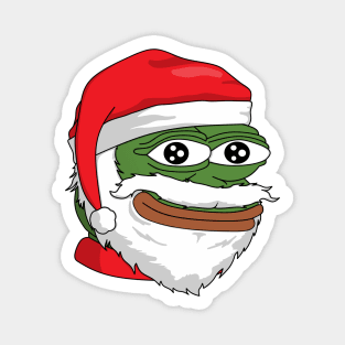 Santa Pepe FeelsOkayMan - White Outline Magnet