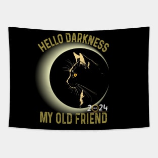 Hello Darkness My Old Friend Solar Eclipse April 8 2024  Cat Tapestry