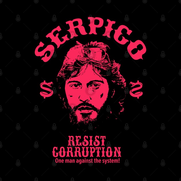 Serpico - Defying Corruption - Vintage Al Pacino T-Shirt Design by Boogosh