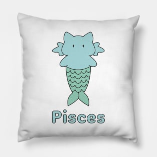 Pisces Cat Zodiac Sign with Text Pillow