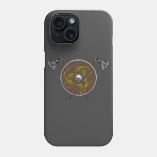 Viking Shield & Axes yellow Phone Case