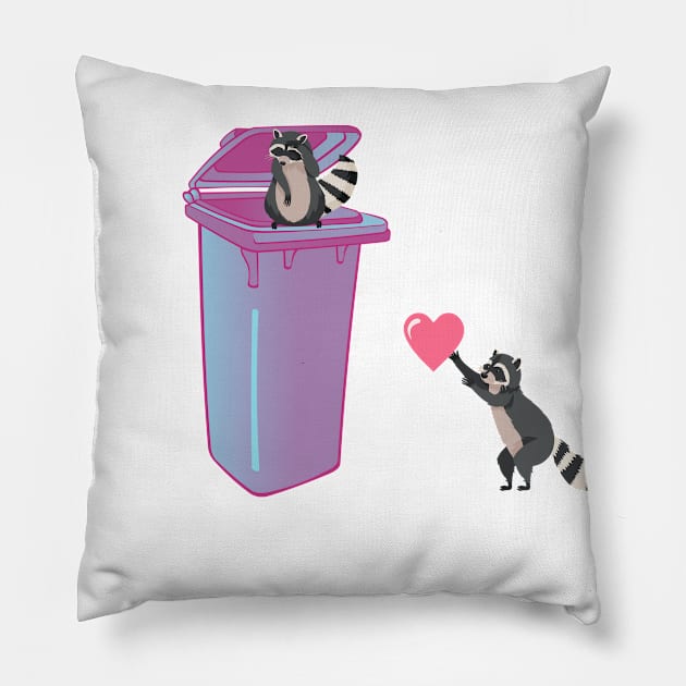 Trash Panda Love Design Pillow by kuallidesigns