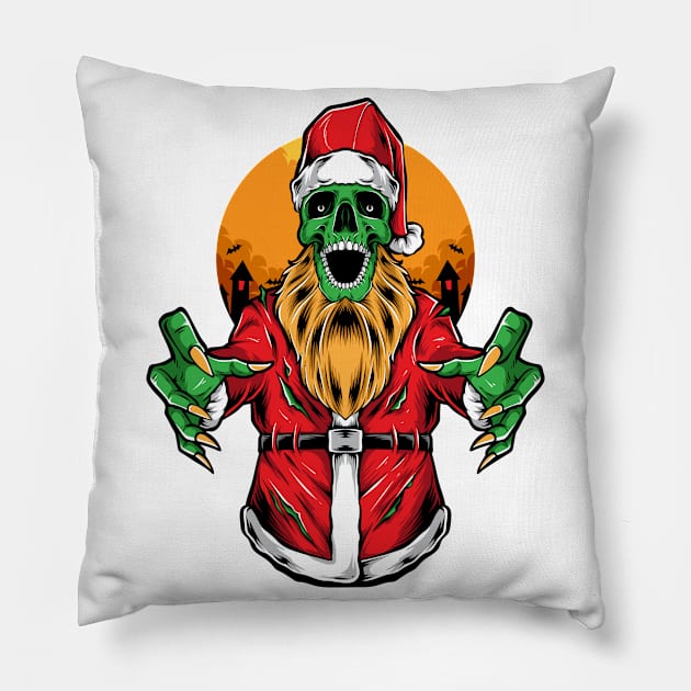 Zombie Santa Scary Pillow by Mako Design 